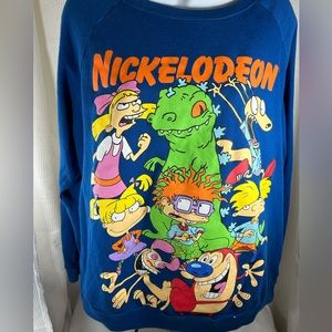Nickelodeon woman’s sweatshirt with graphics Rugrats and more blue color